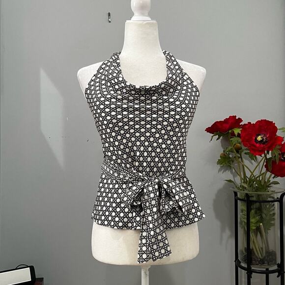 NEW Ann Taylor Silk Tailored Cowl Halter Fitted Multi-Way Blouse + Scarf 2P NWT - Picture 3 of 16